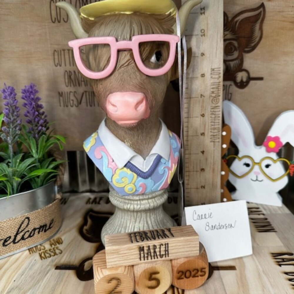 Bunny and Beans Highland Cow Bust